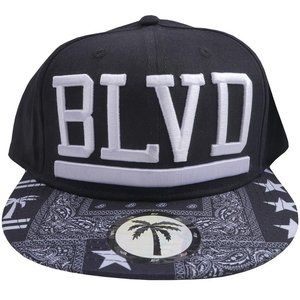 NEW BLVD Rag Snapback Black Cap Hat Men Sports O/S